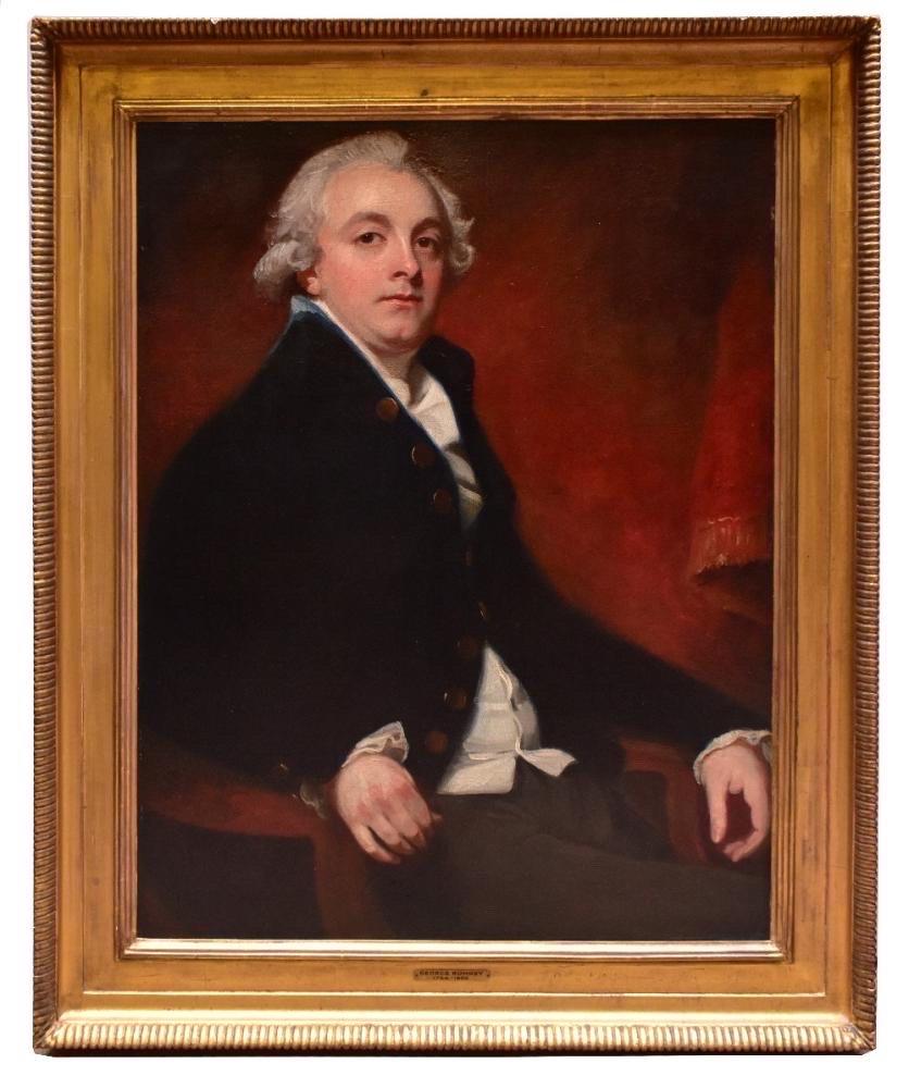 George Romney Portrait Painting - English 18th century portrait of Richard Oliver, 1791 