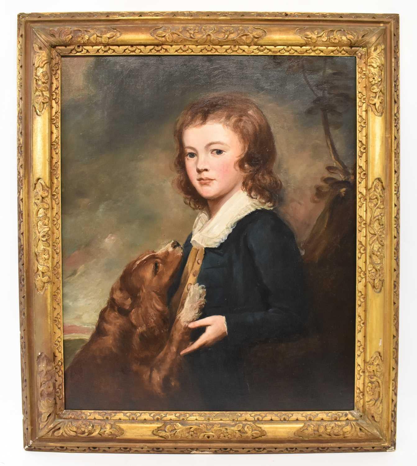 GEORGE ROMNEY(dopo)Ritratto del XIX secolo L'onorevole reverendo Anchitel Grey come Bo - Painting di George Romney