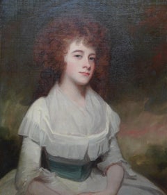 Porträt von Anne Evelyn - Britisches Ölgemälde eines alten Meisters aus dem 18. Jahrhundert, ausgezeichnet prov.