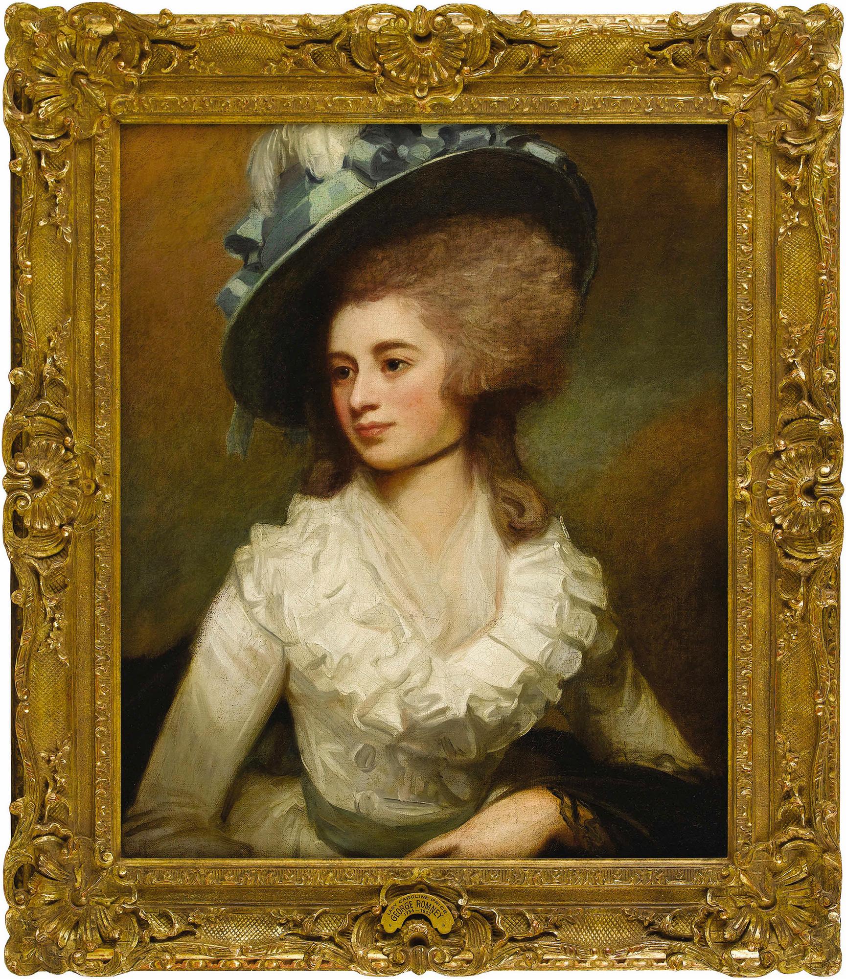 Portrait de Lady Caroline Price - Marron Figurative Painting par George Romney