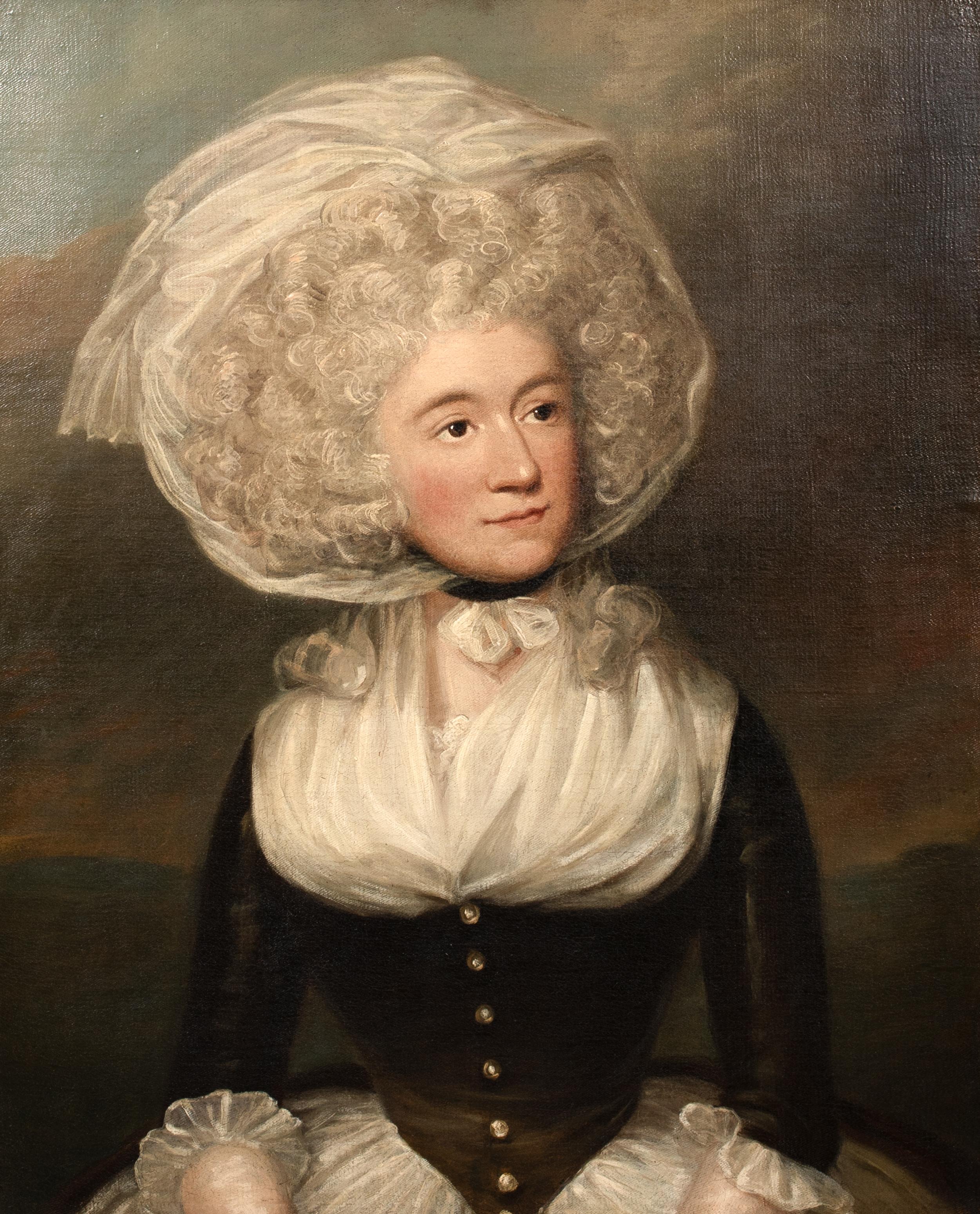 Portrait Of Mrs Elizabeth Rattray, 18th Century  by GEORGE ROMNEY (1734-1802) - Brown Portrait Painting by George Romney