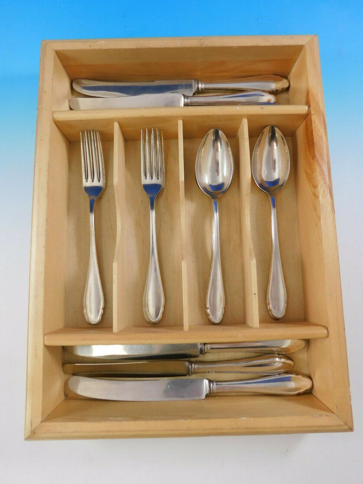 George Roth & Co. Germany 800 Silver Flatware Service Set 17 Pieces In Excellent Condition For Sale In Big Bend, WI