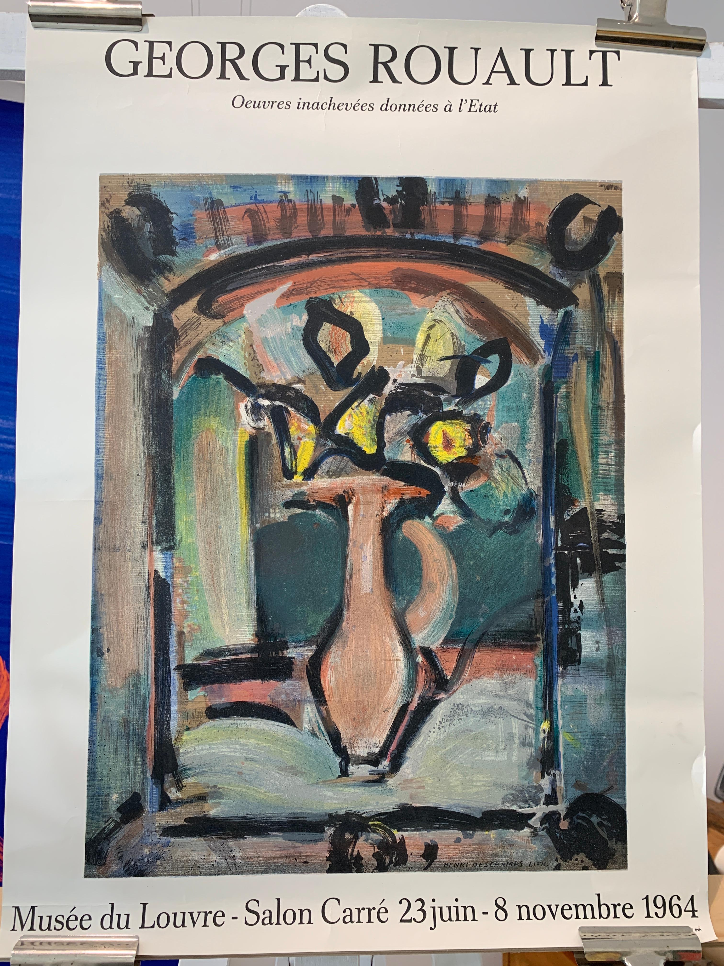 George Rouault, 'Musee Du Louvre' Original Vintage Exhibition Poster, 1964 In Good Condition For Sale In Melbourne, Victoria
