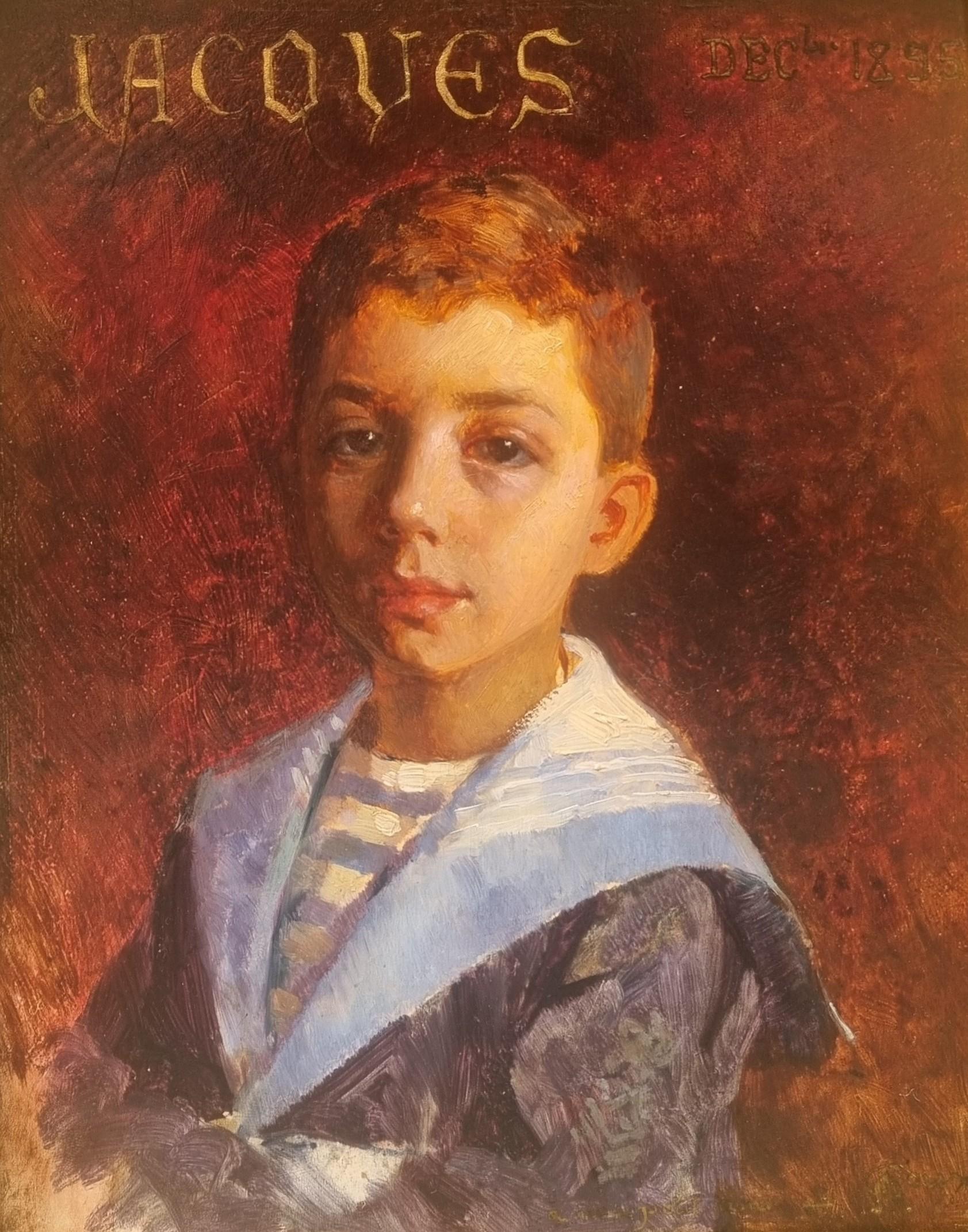 French Painting Portrait Boy Sailor George ROUX Late 19th