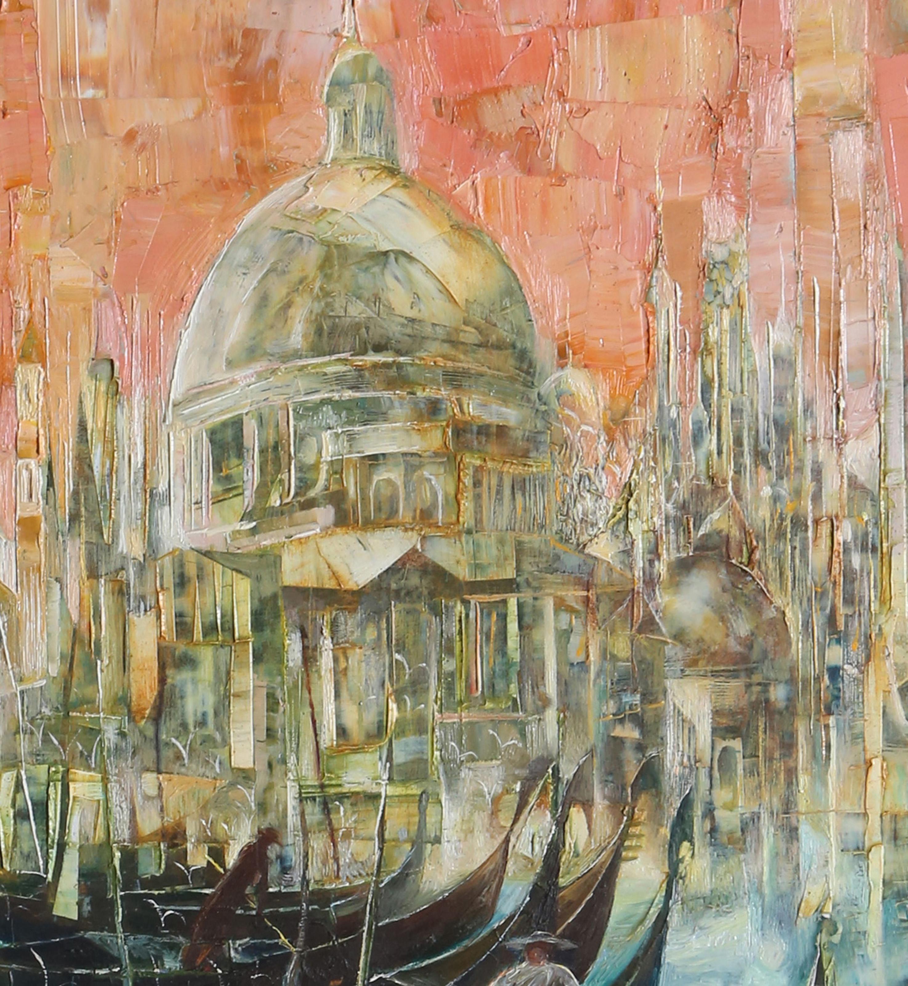 Santa Maria Della Salute, Surrealist Oil Painting by George Russin For Sale 1