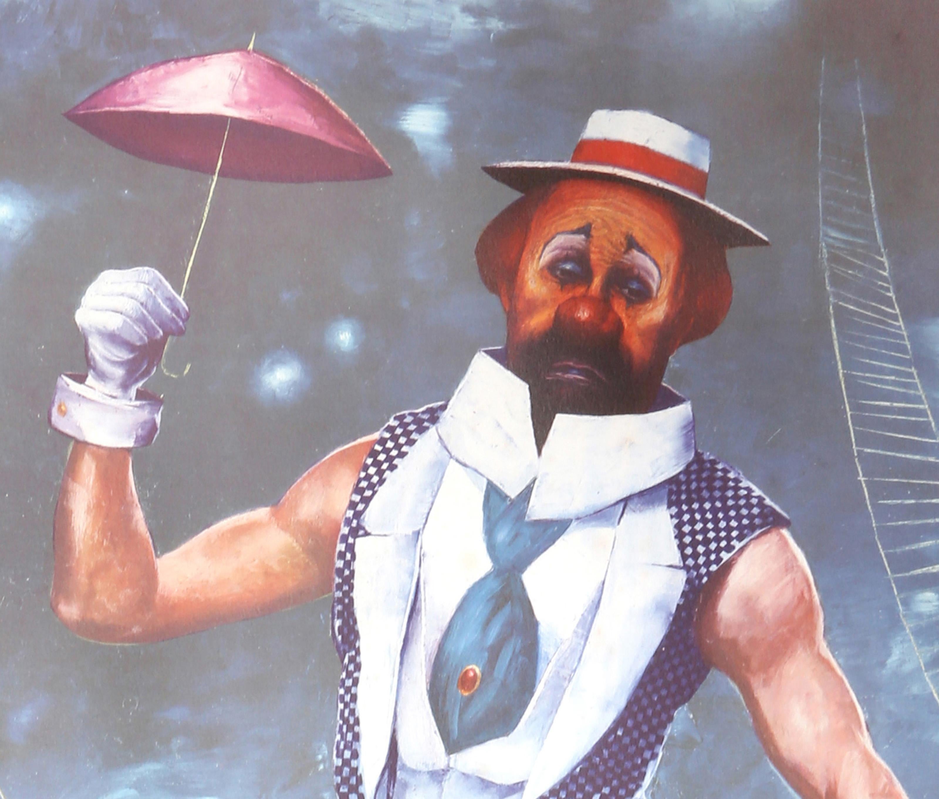 High Wire, Surrealist Lithograph by George Russin For Sale 1