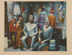 In Between Acts, surrealistische Lithographie von George Russin