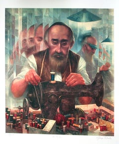 The Tailor, Surrealist Lithograph by George Russin