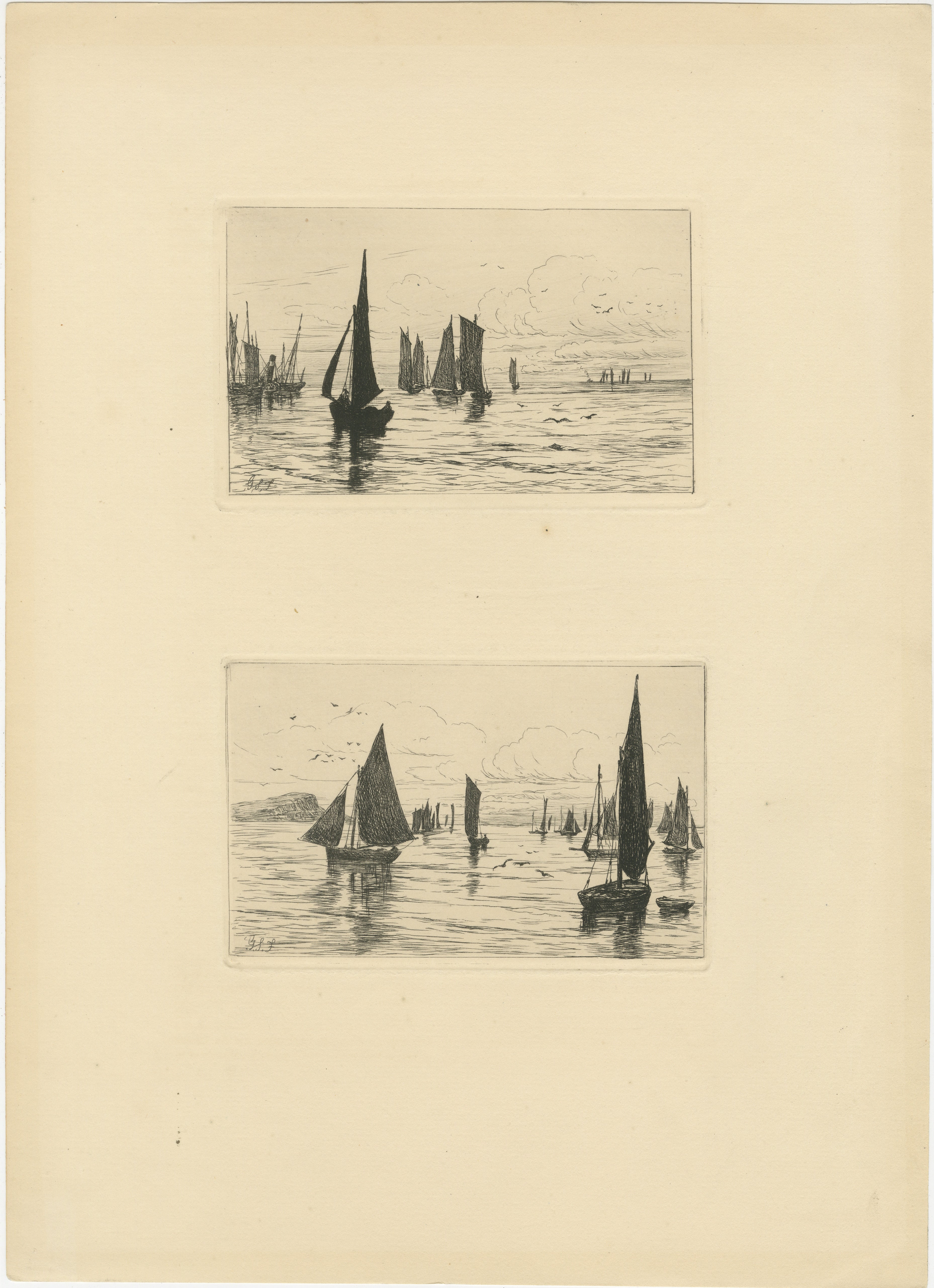 George S. Ferrier, Gravures maritimes - Bateaux de pêche, 1879 Ensemble