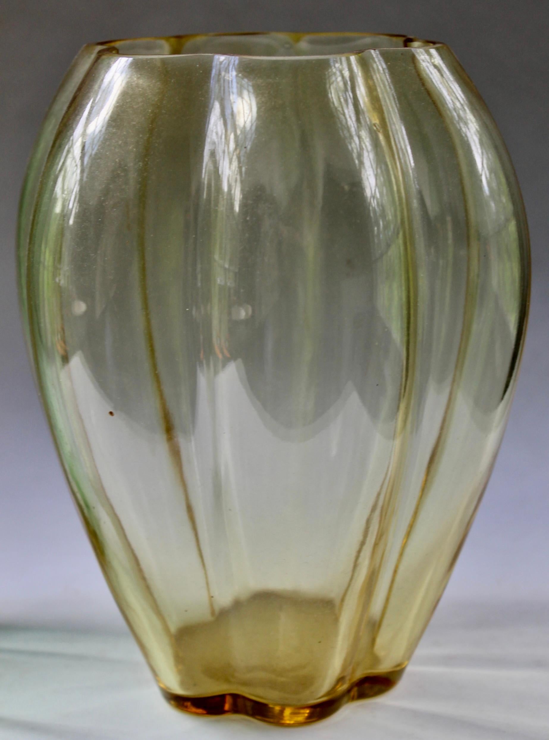 Glass George Sakier Vases for Fostoria American Machine Age Modern For Sale