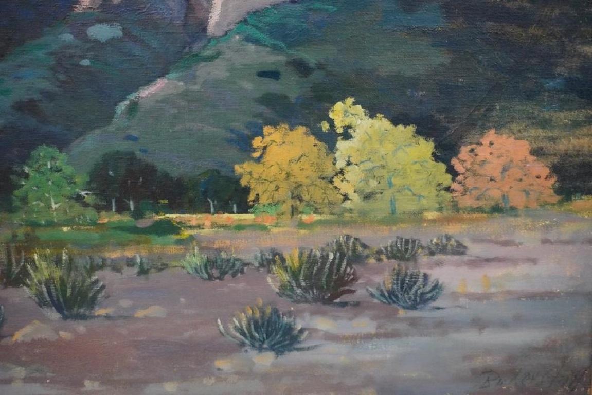 George Sanders Bickerstaff California Mountain Desert Landscape Painting In Good Condition For Sale In Seguin, TX