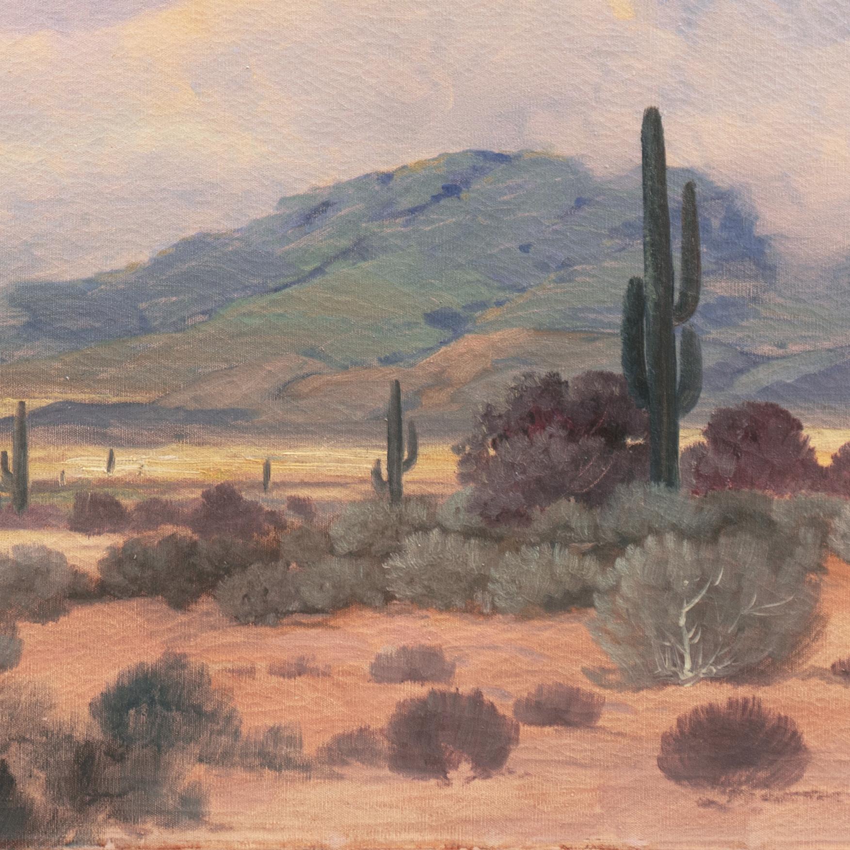 « Southern California Desert Landscape », Art Institute of Chicago, Who Was Who - Réalisme Painting par George Sanders Bickerstaff