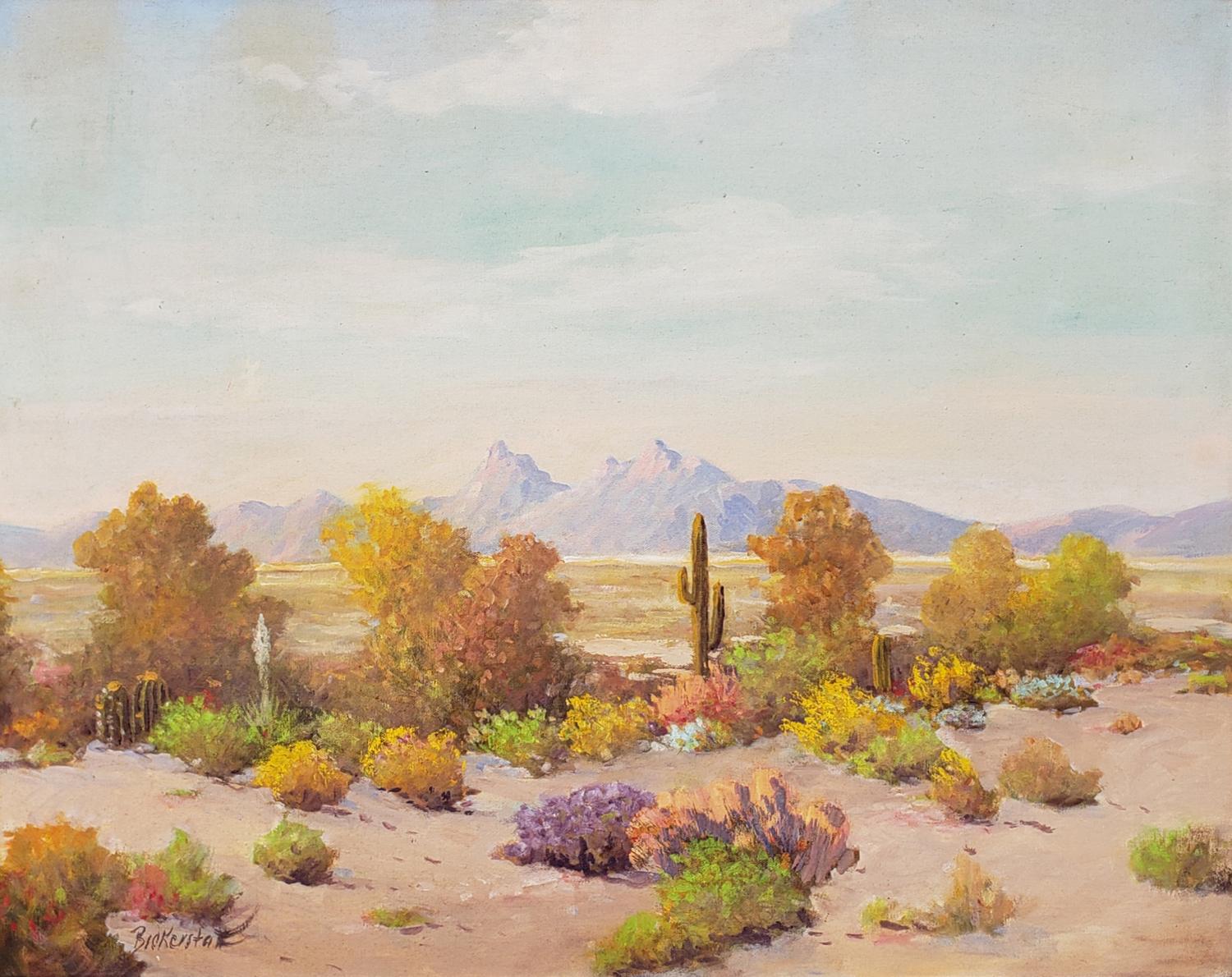 Untitled (Superstition Wilderness, Arizona Desert Scene) - Painting by George Sanders Bickerstaff