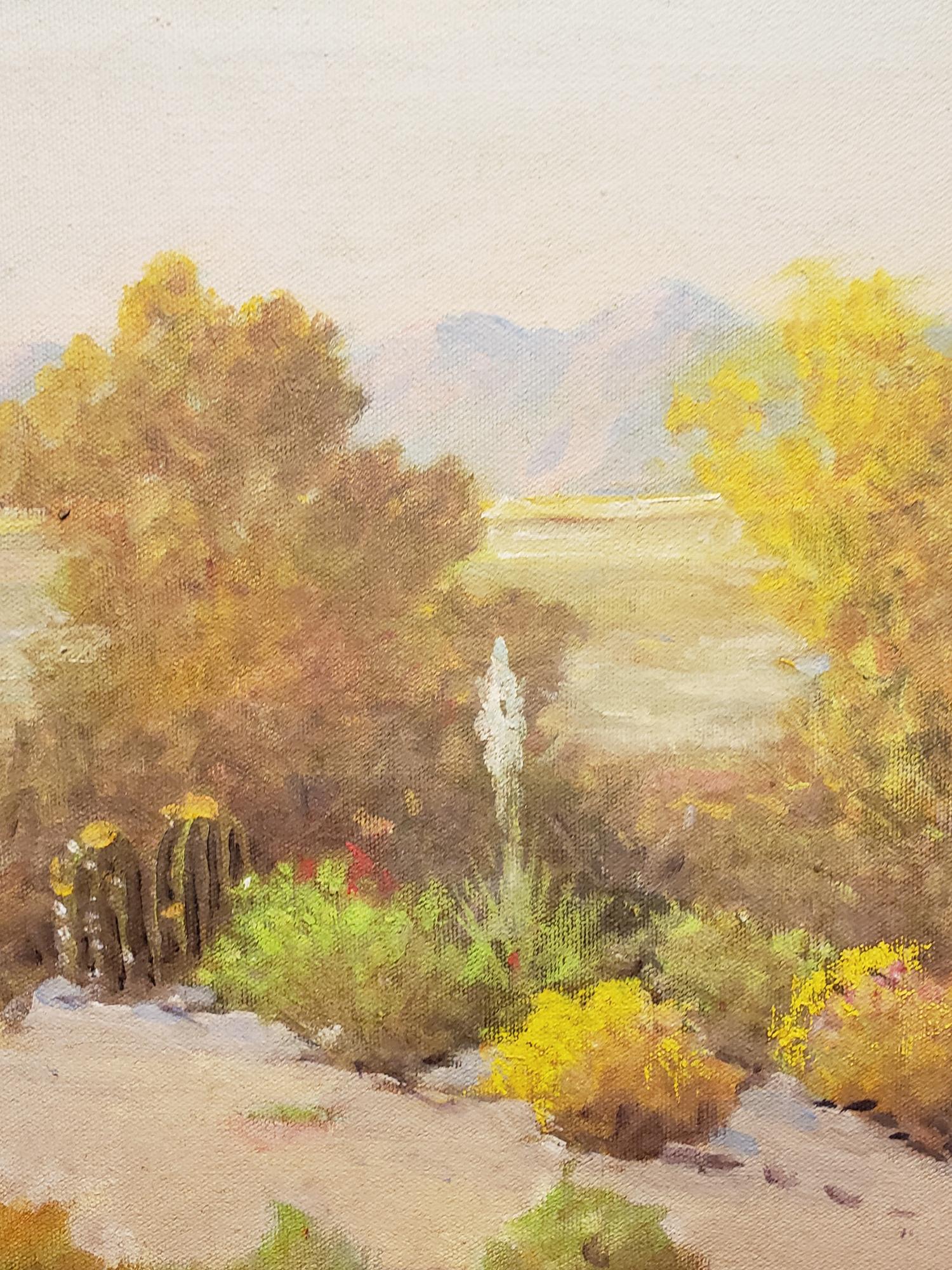 Untitled (Superstition Wilderness, Arizona Desert Scene) - Brown Landscape Painting by George Sanders Bickerstaff