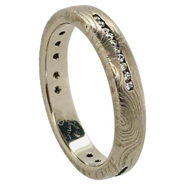 Gani Rind George Sawyer Signed 18k Mokume Gani Diamond Band Ring For Sale at ...