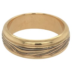 GEORGE SAWYER Mokume 14k Gold  & Copper with Gold Round Edge Wedding Ring