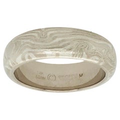 George Sawyer Mokume Gray Gold and Etched Sterling Half Round 6mm Wedding Band