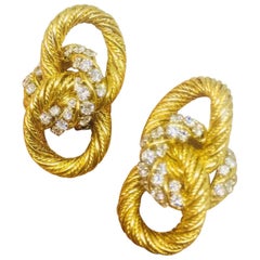 George Schuler Tiffany & Co. Designer 18 Karat Gold 2.64 Carat G VS Earrings