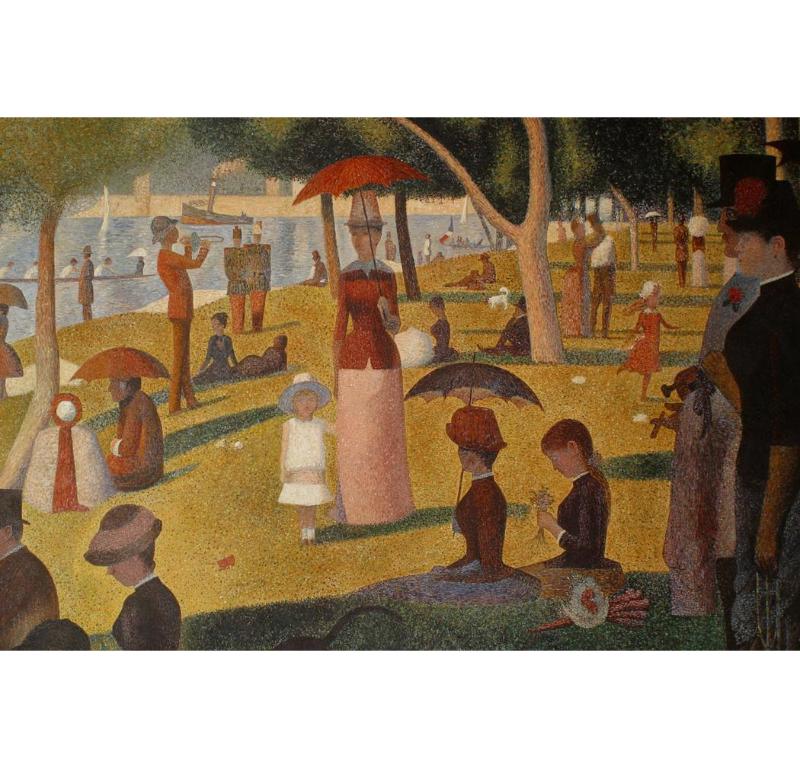 Kopie eines Gemäldes im Stil des französischen Impressionismus mit Figuren, die durch einen Park spazieren