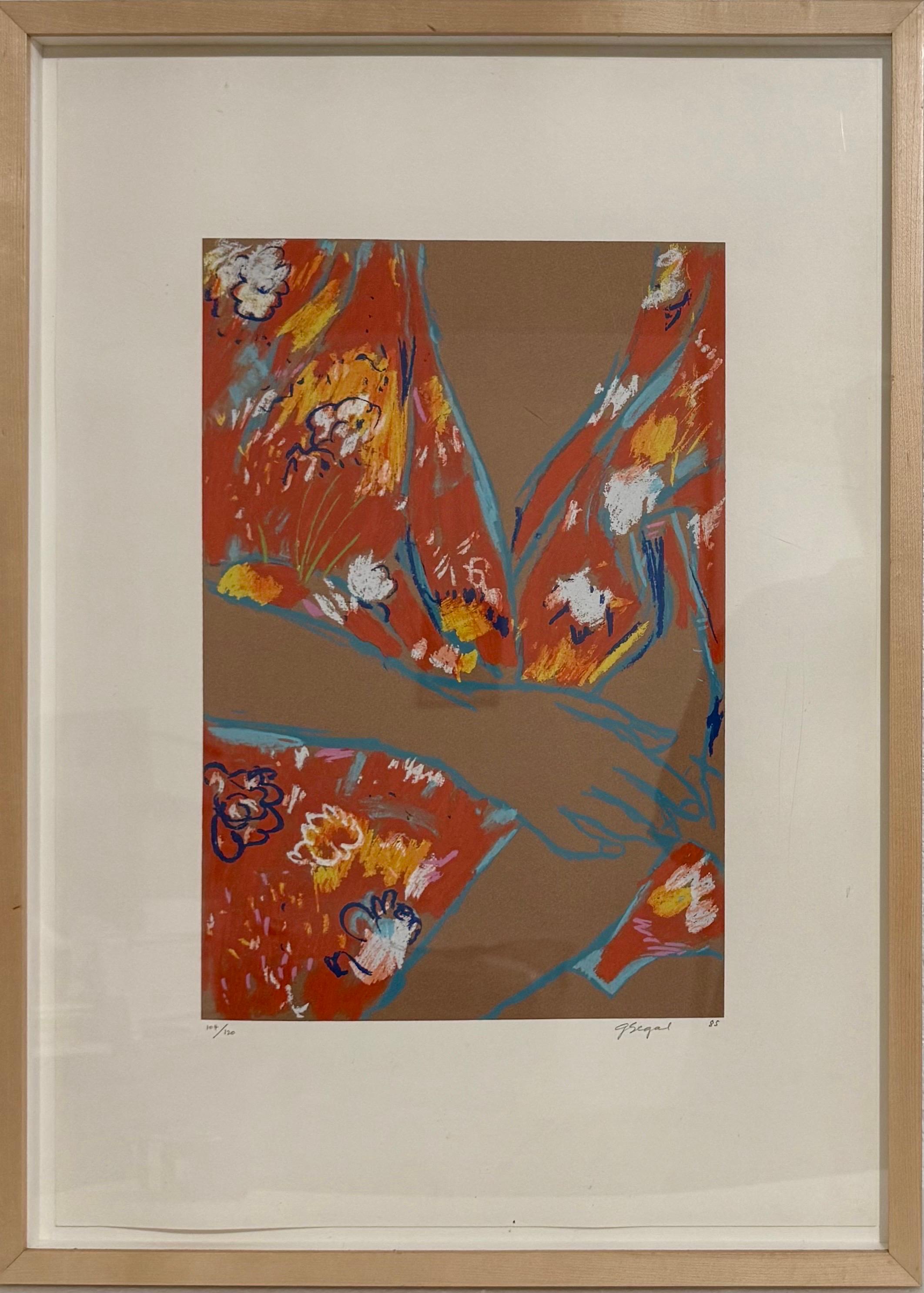 Amerikanische Pop Art George Segal Farbe Expressionist Lithographie Frau im roten Kimono im Angebot 3