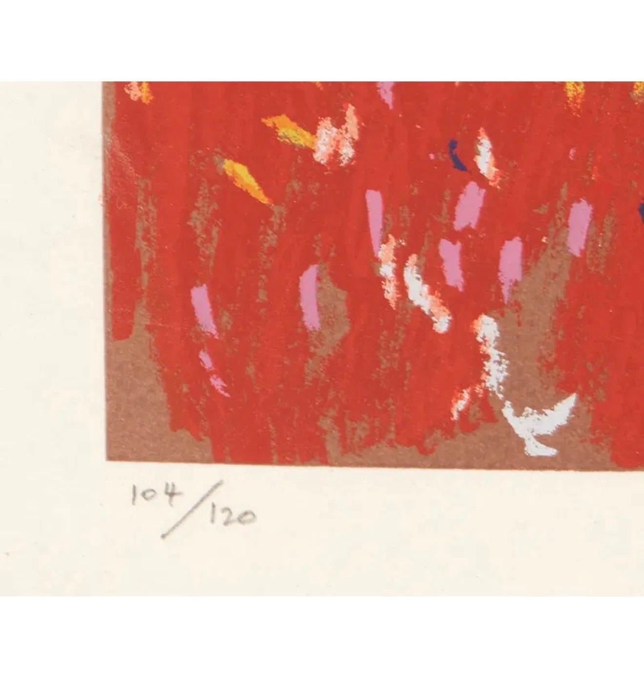 Amerikanische Pop Art George Segal Farbe Expressionist Lithographie Frau im roten Kimono im Angebot 6