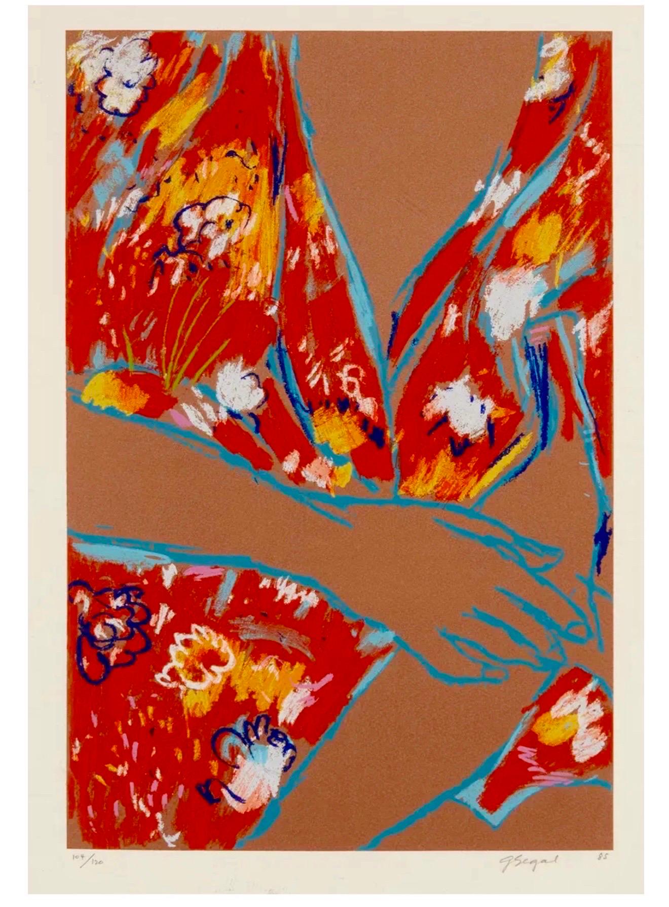 Amerikanische Pop Art George Segal Farbe Expressionist Lithographie Frau im roten Kimono im Angebot 7