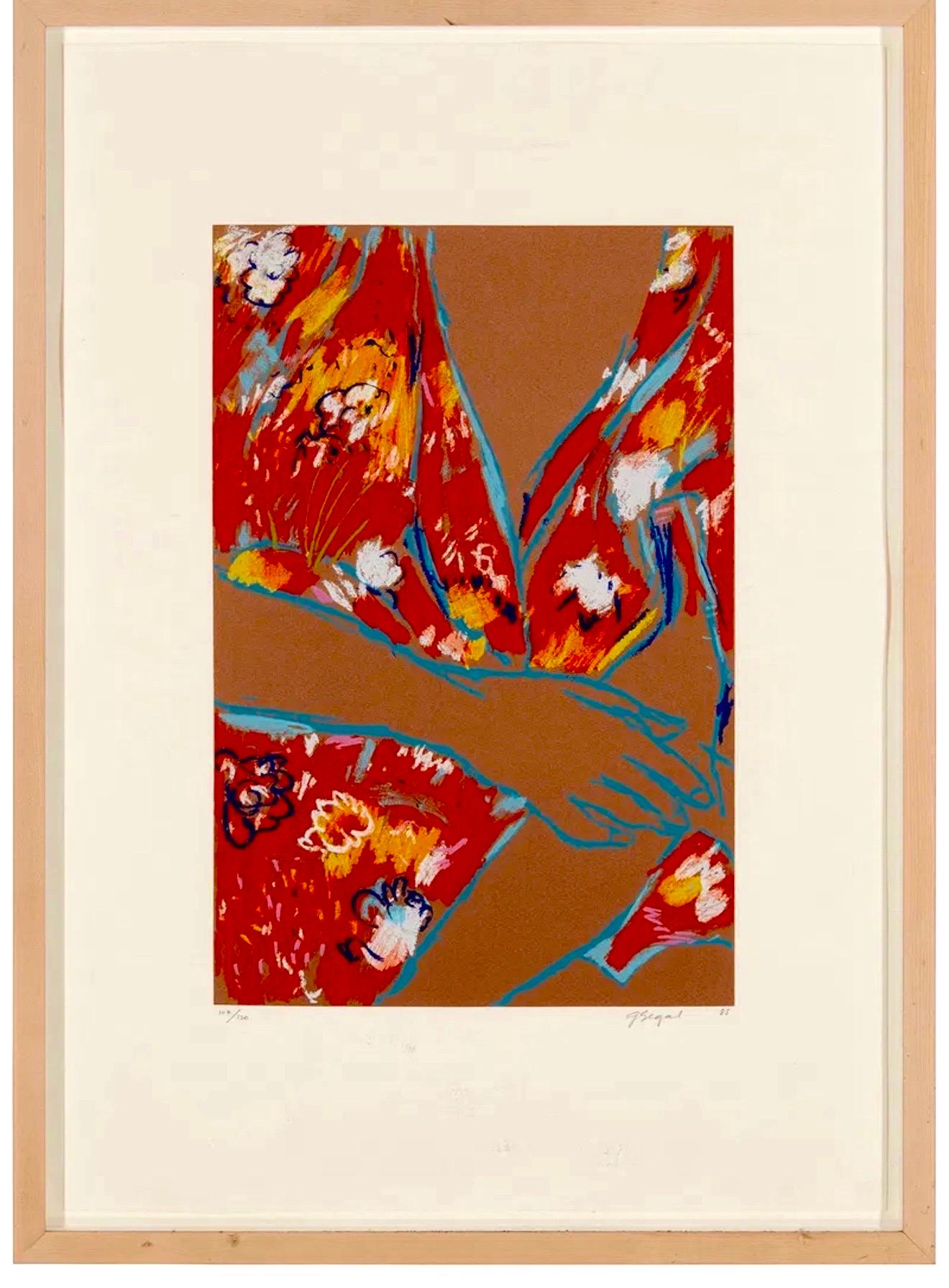 American Pop Art George Segal Color Expressionist Lithograph Woman in Red Kimono