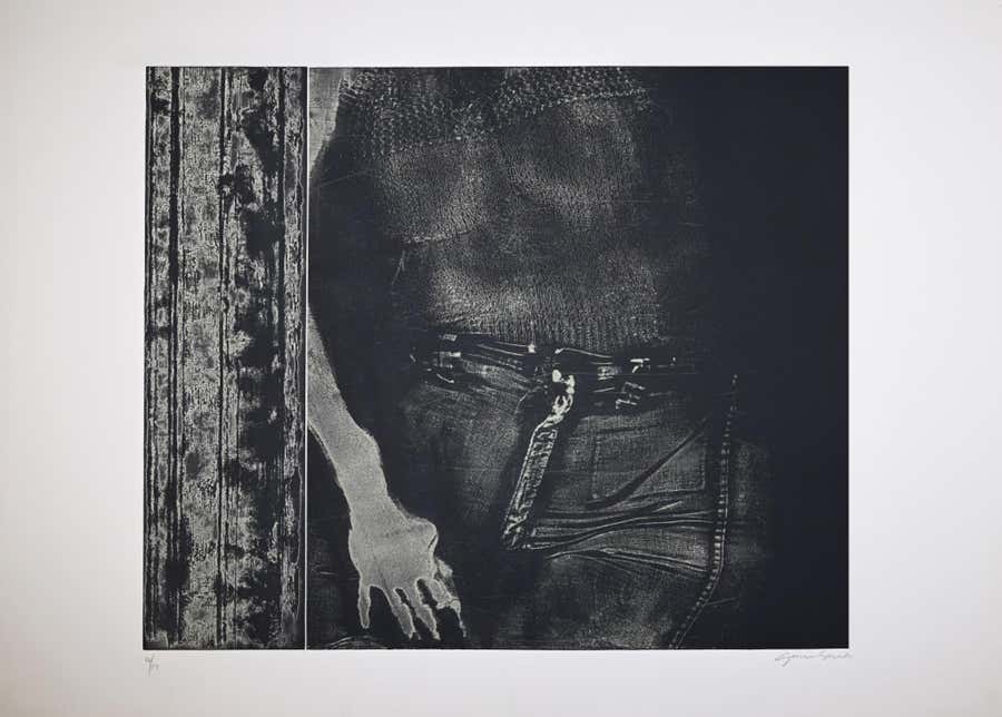 Girl in Doorway - Etching by George Segal - 1976