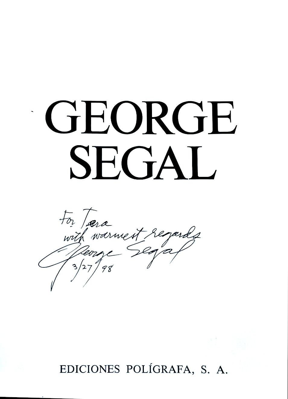 Hardback monograph: George Segal (signed and inscribed by sculptor George Segal) For Sale 2