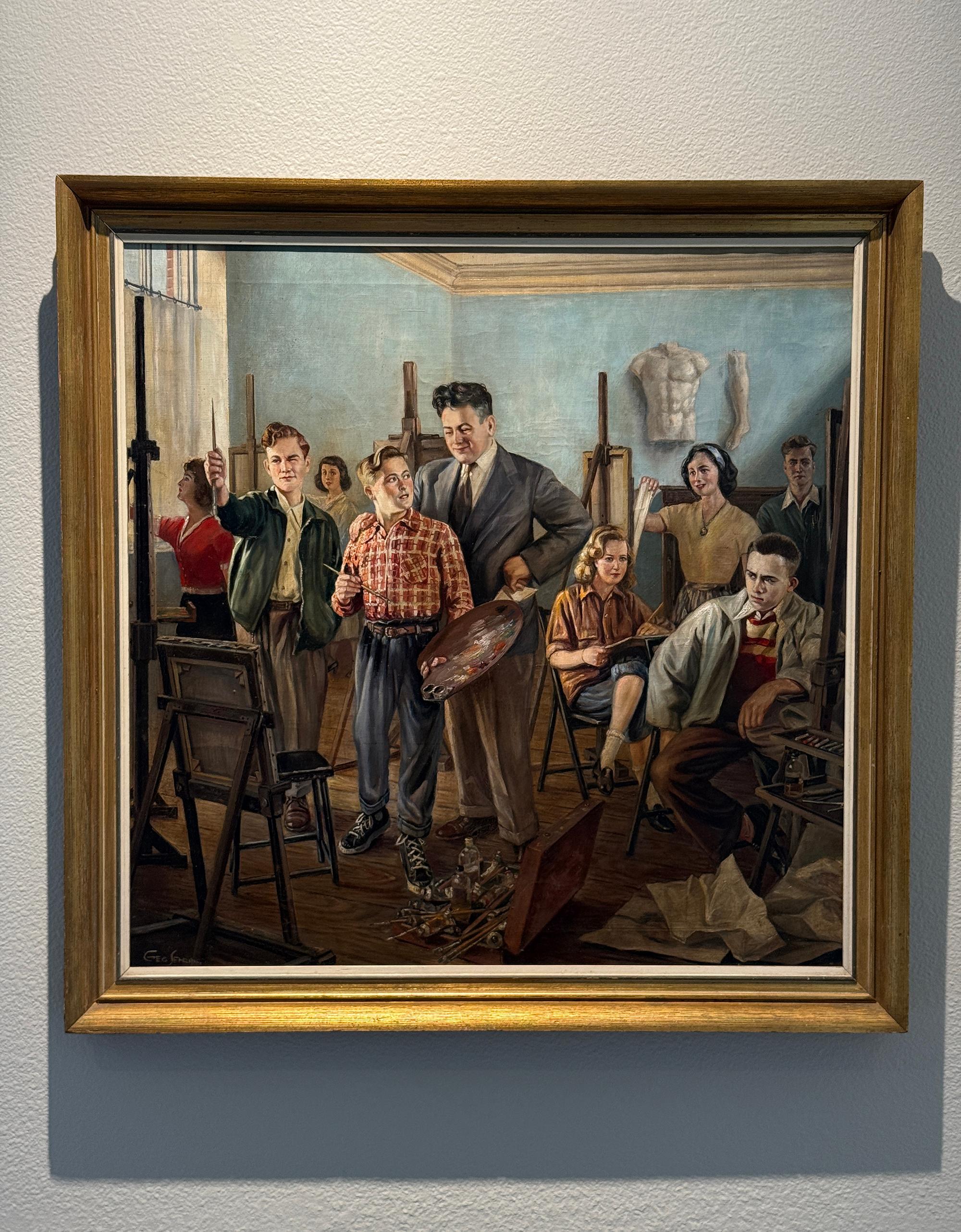 George SEHRING - Huile sur toile représentant une scène de studio d'art, vers les années 1930-1940. en vente 1