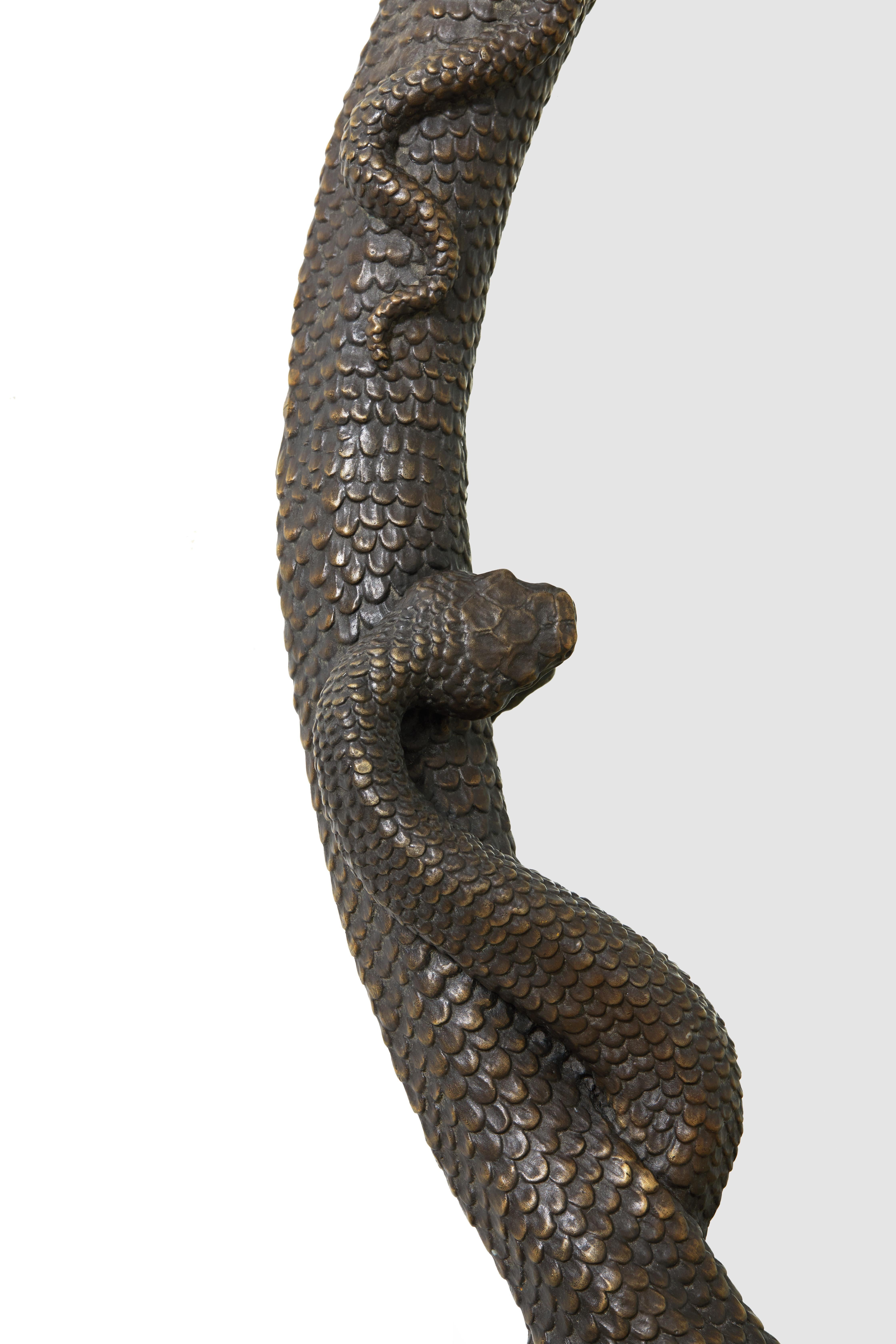 George Sellers, « Ophidian Mirror, » miroir en bronze, édition limitée de 8 Neuf - En vente à Beverly Hills, CA