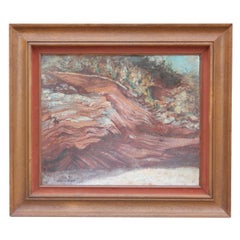 Used "Sedimentary Rock, Strata" Desert Landscape Painting