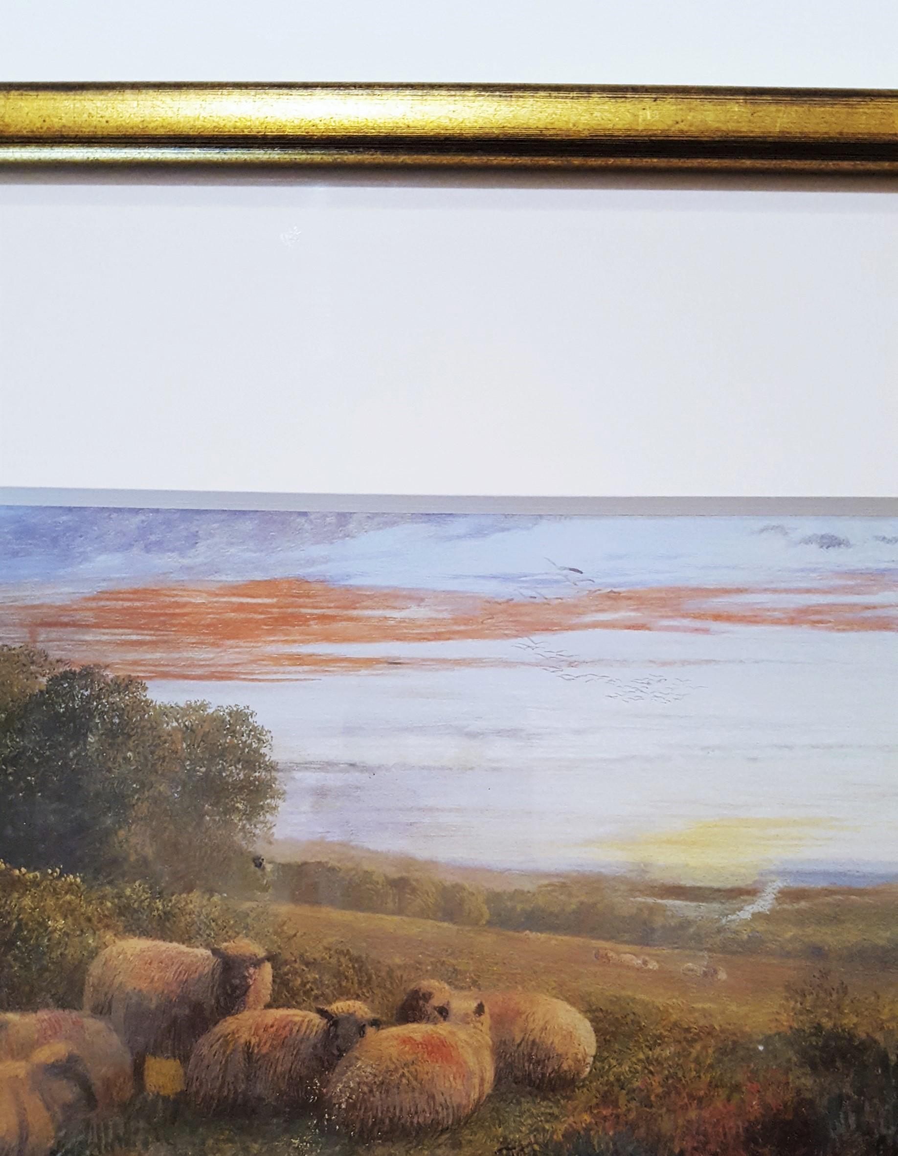 An original signed watercolor/gouache on paper by English artist George Shalders (1826-1873) titled 