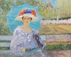 Elegant Woman enjoying an Afternoon in Paris by George Shawe