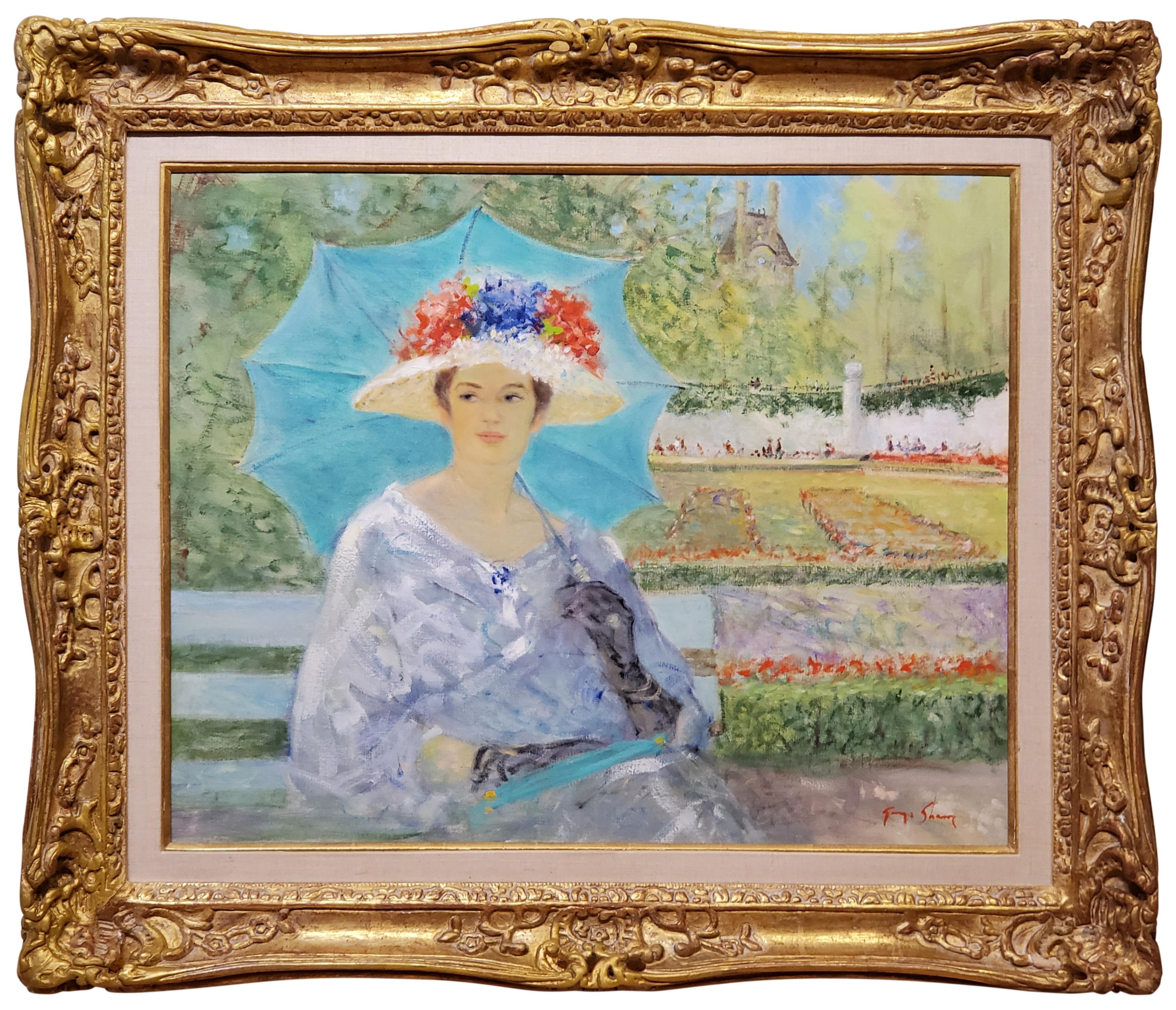 Apres-Midi en Ete, Paris. Elegant Woman enjoying an Afternoon in Paris.

This portrait is oil on canvas and measures 23.5" tall by 30" wide.

This impressionist oil painting measures 34" tall by 40" wide in the frame.

George Shawe was an American