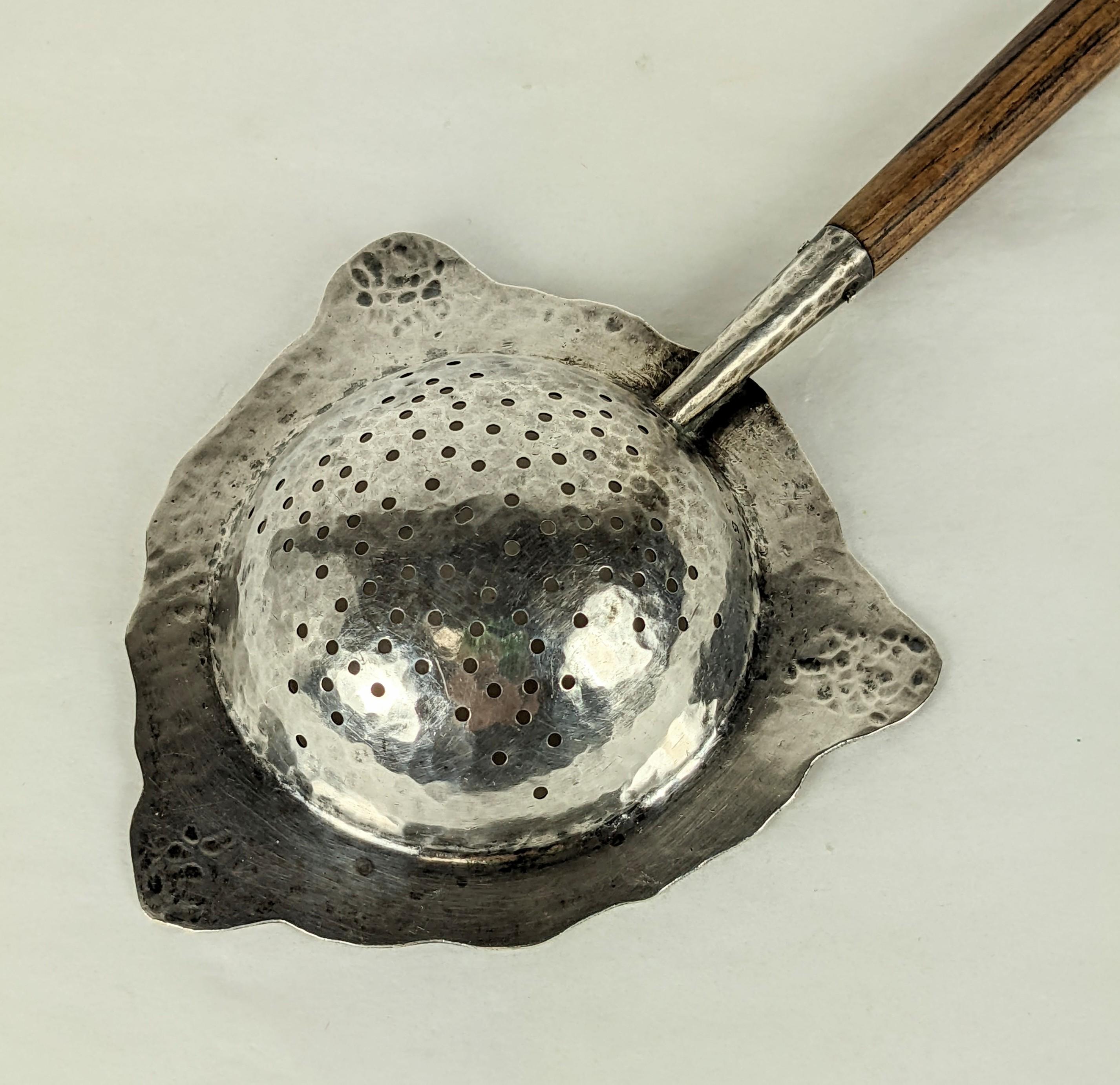 Late 19th Century George Sheibler Sterling Tea Strainer, Homeric, Medallion Pattern