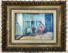George Sheridan Knowles Oil Painting of Figure Seated in Interior 1890