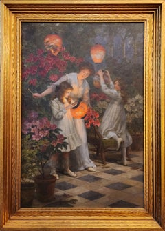 Beleuchtungslaternen 1912, Gemälde, George Sheridan Knowles, britisches Genregemälde