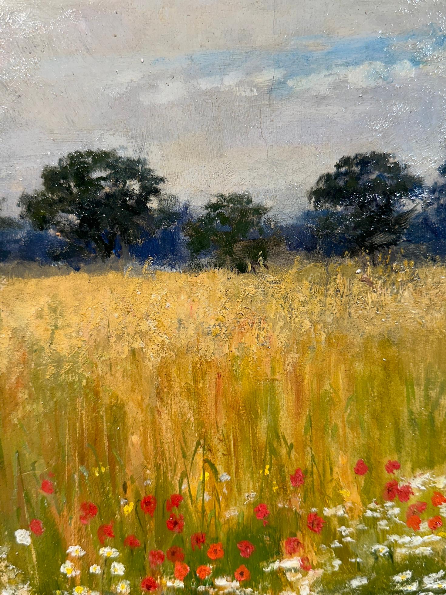 Viktorianische Landschaft des 19. Jahrhunderts Kinder und eine Mutter auf einem Feld mit Mohnblumen 5