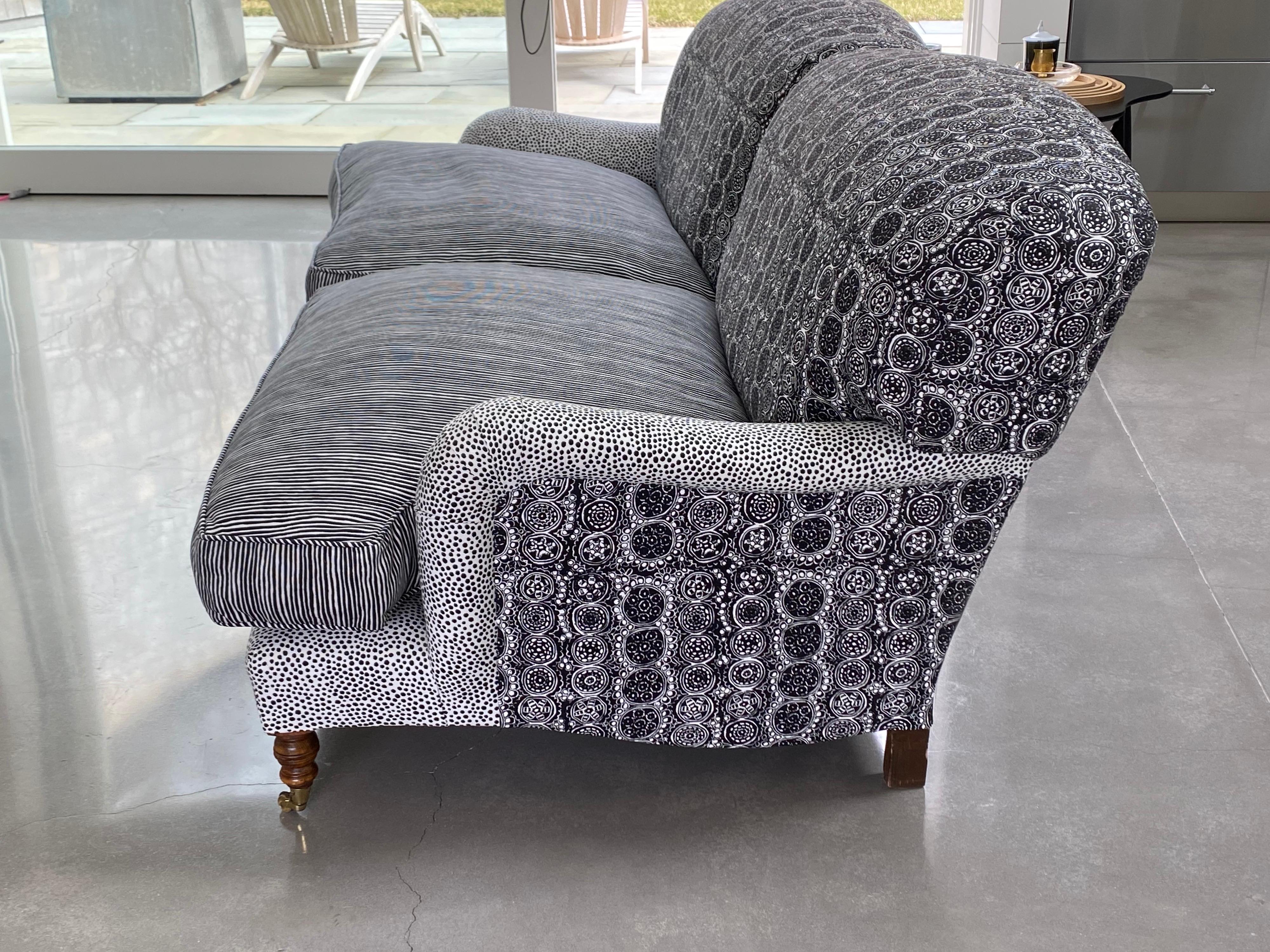 British George Sherlock Extended Two Seater Sofa Covered in Marimekko Fabrics