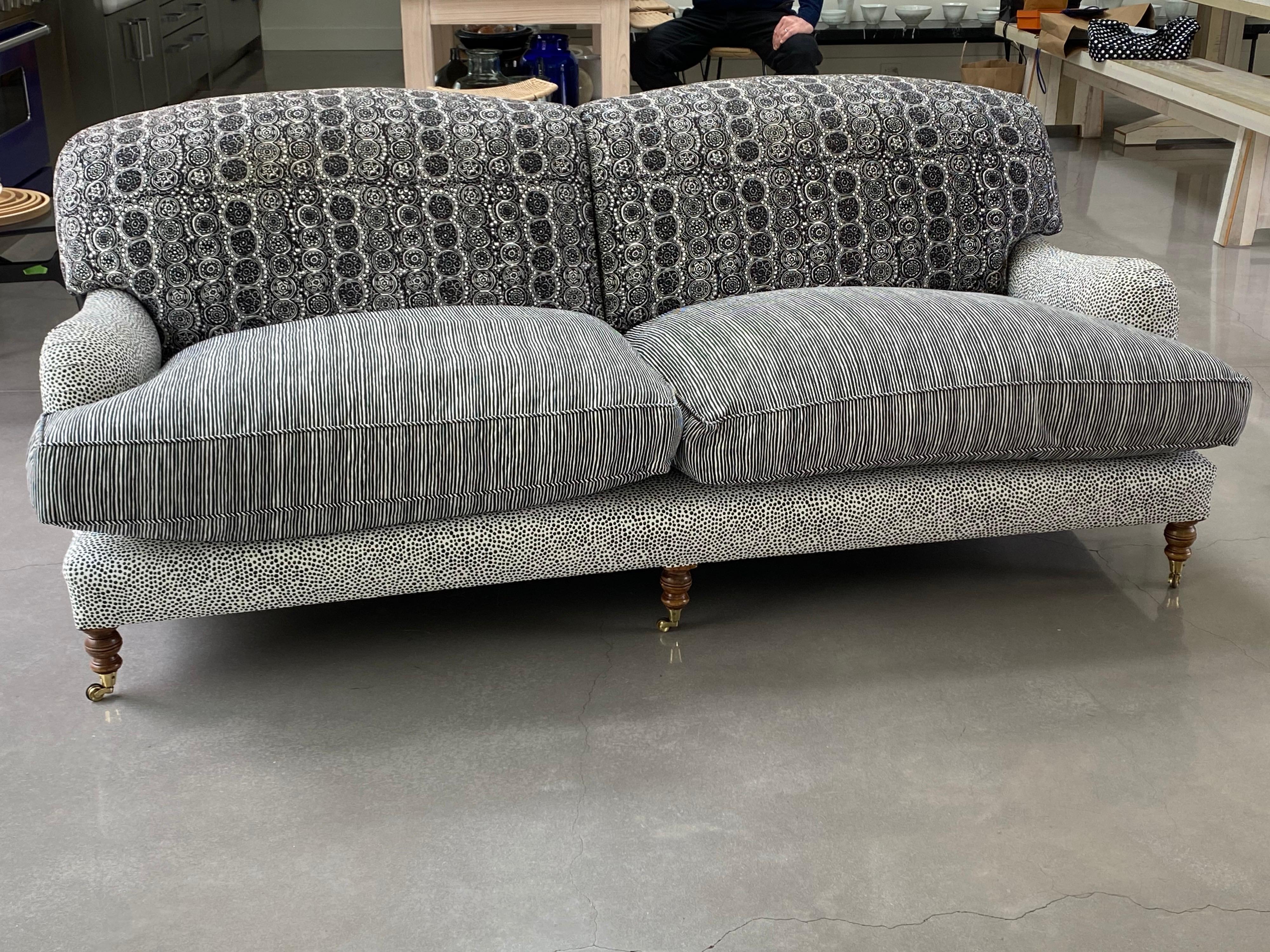 20th Century George Sherlock Extended Two Seater Sofa Covered in Marimekko Fabrics