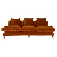 George Sherlock "Sherlock" Large 3-Seat Sofa - In Burnt Orange Velvet