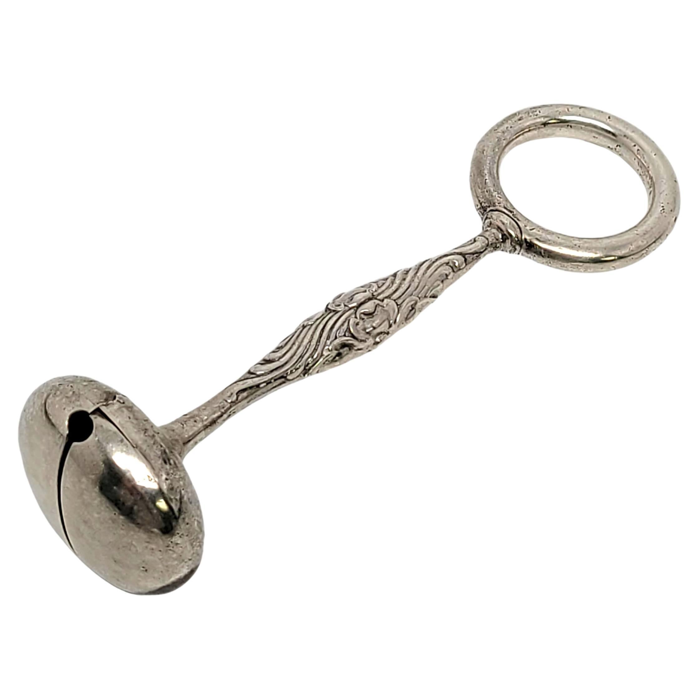 George Shiebler Sterling Silver Jingle Bell Baby Rattle For Sale
