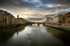 Sculling the Arno, Florence, Italy.