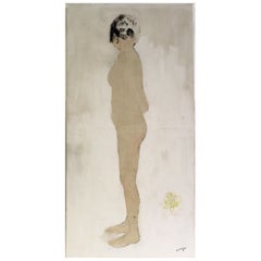 Vintage George Simmons, Oil on Canvas, Puppy Fat, circa 1977