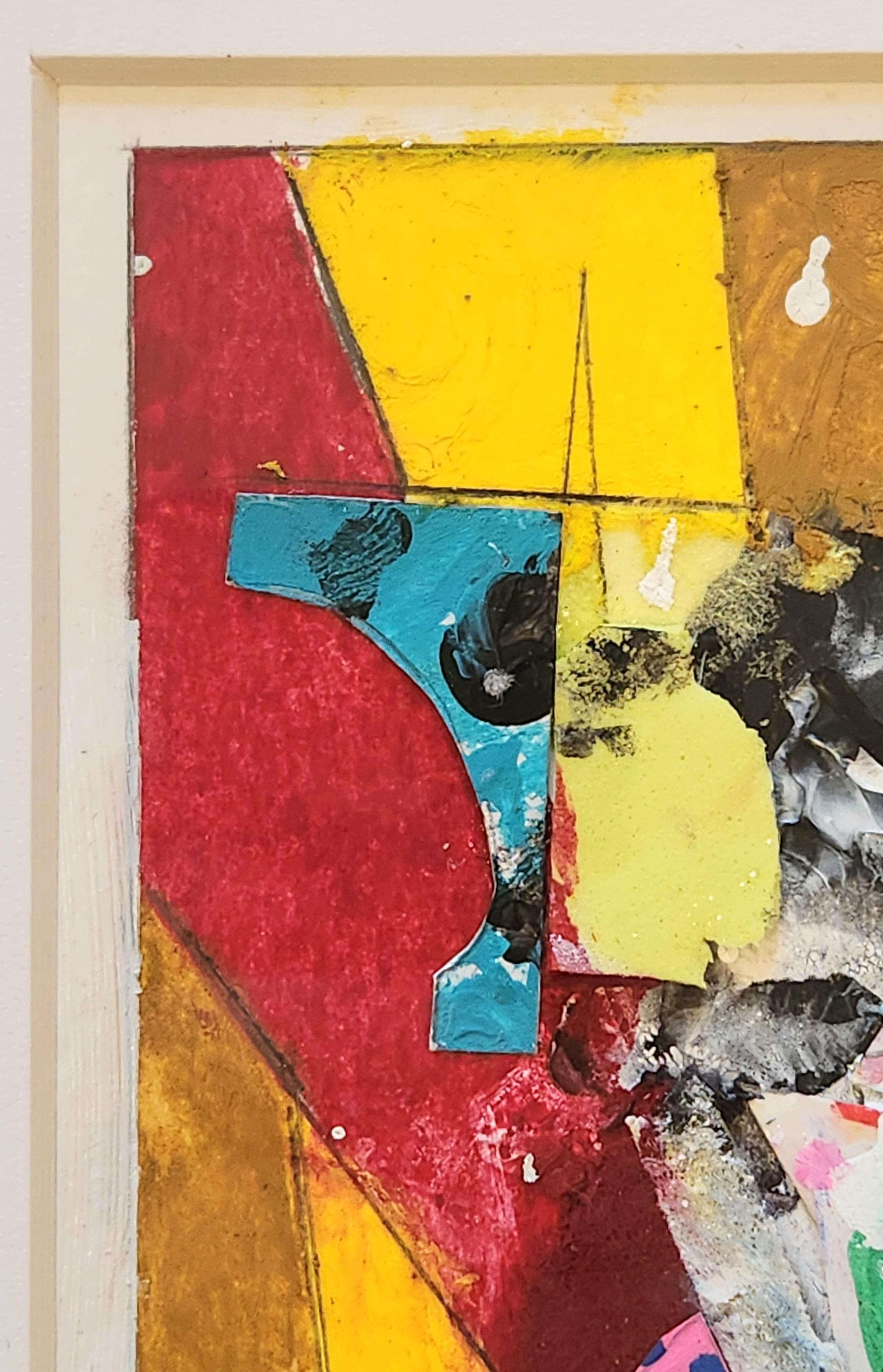 Serie Milestones No. 1 -- Collage a tecnica mista - Abstract Painting Beige di George Simmons