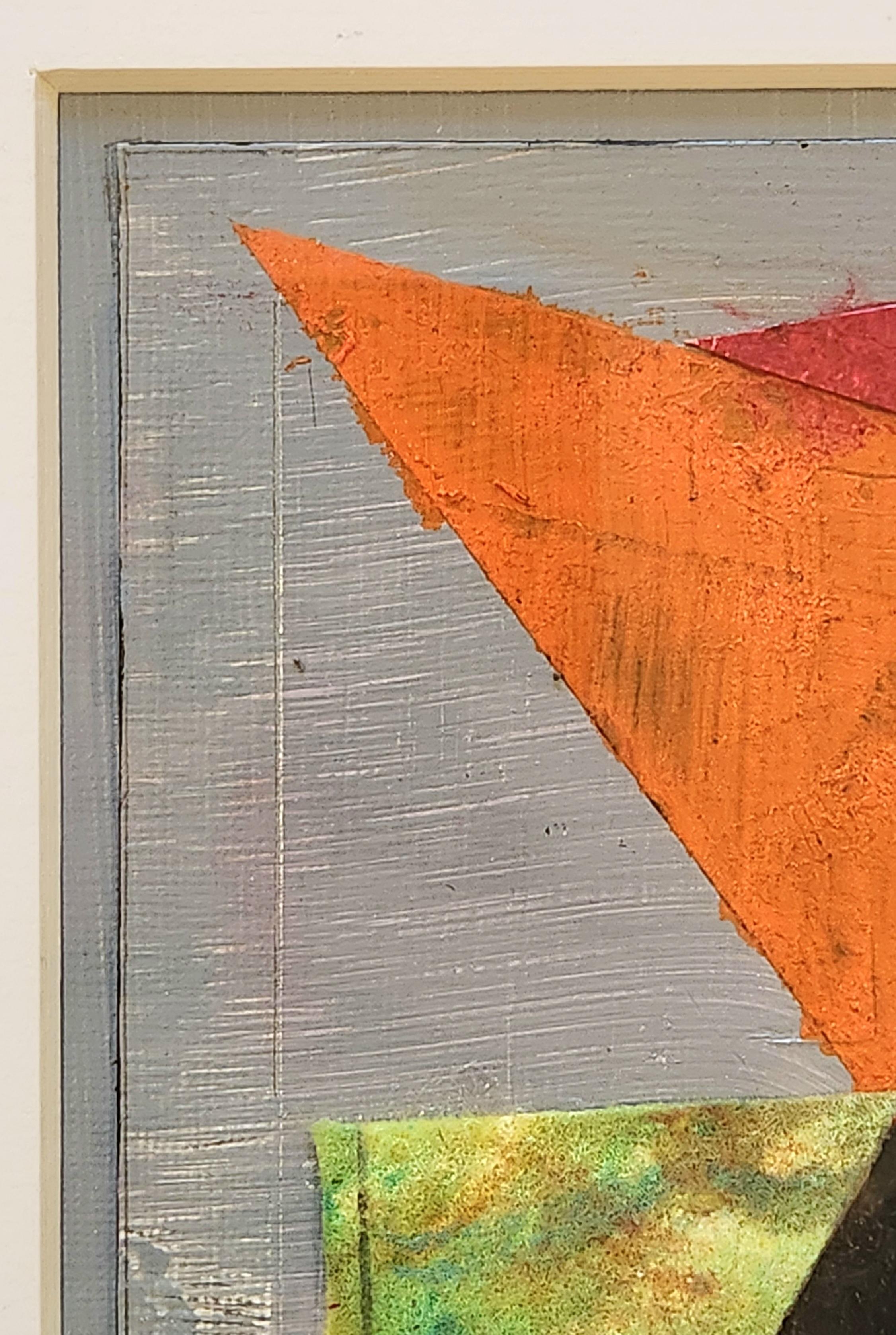 Serie di pietre miliari n. 2 -- Collage a tecnica mista - Abstract Drawing Beige di George Simmons