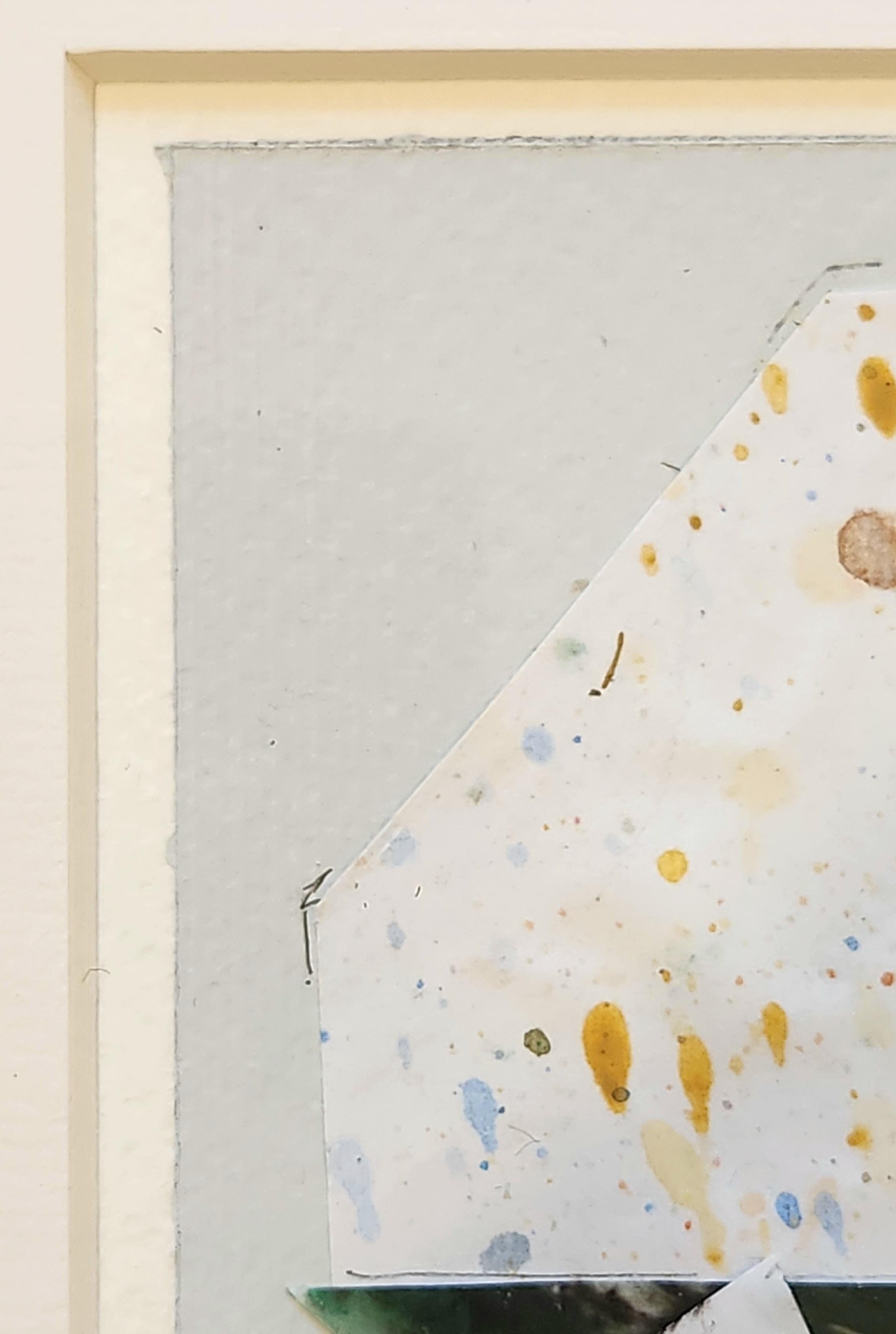 Serie di pietre miliari n. 5 -- Collage a tecnica mista - Abstract Drawing Beige di George Simmons