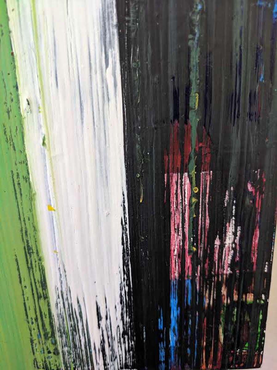 Pittura astratta su Wood  -- Tigers Home in vendita 5