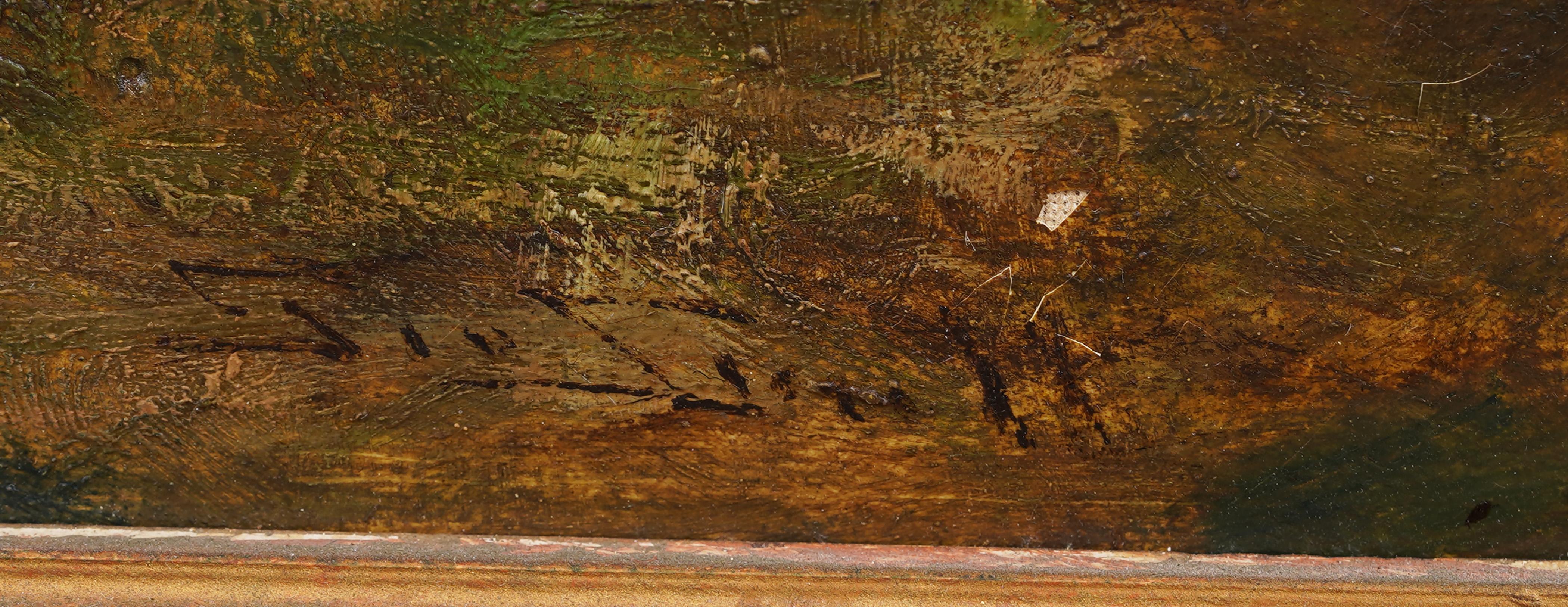 Antikes englisches gerahmtes Ölgemälde mit Wildpferd, Grazing, 19. Jahrhundert, Landschaft im Angebot 2
